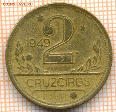 Бразилия 2 крузейро 1949 г., до 10.06.2024 г. в 22.00 по Мос - Бразилия 2 крузейро 1949 723