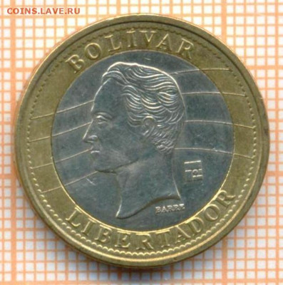 Венесуэла 1 боливар 2007 г., до 11.06.2024 г. в 22.00 по Мос - Венесула 1 боливар 2007 674а