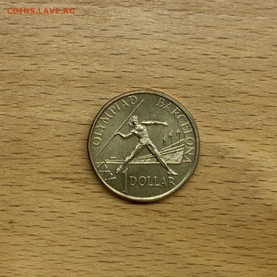 Австралия 1$ доллар 1992 Олимпийские Игры Барселона UNC блис - avstralija_1_dollar_1992_olimpijskie_igry_barselona_unc_blister_buklet_olimpiada_sport_metanie_kopja