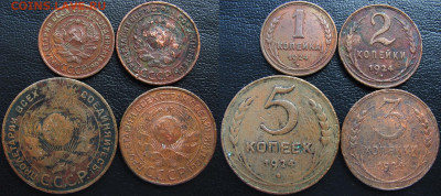 1, 2, 3 и 5 копеек 1924 года, до 06.06 24 22-00 МСК. - 11