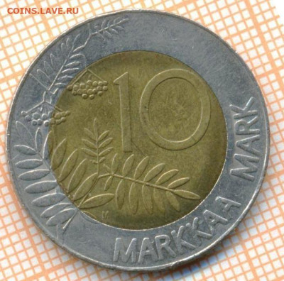 Финляндия 10 марок 1993 г., до 12.06.2024 г. в 22.00 по Моск - Финляндия 10 марок 1993 867а