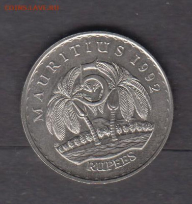 Маврикий 1992 5р (без оборота) до 15 06 - 65а