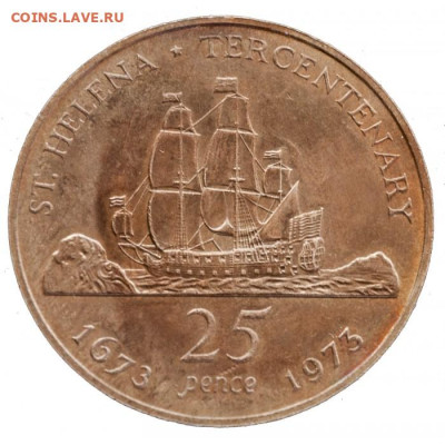 Монеты с Корабликами - saint_helena-25-pence-1973