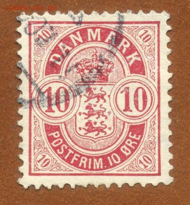 Дания почтовая марка 1884 г. - почта-марка_Дания-1884-10э