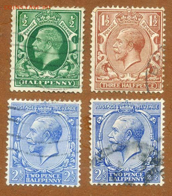 Британия Георг V 1912 г. марки 4 шт. - почта-марки_Британия-1912_4шт
