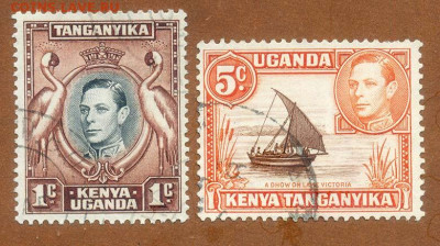 Кения Уганда Танганьика 1938 г. марки 2шт. - почта-марки_Кения-Уганда-Танганьика-1938_2шт