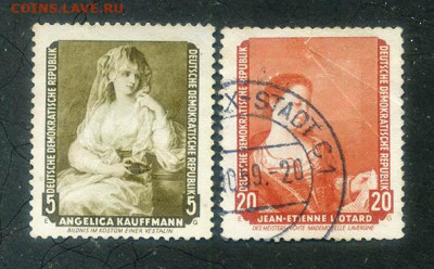 ГДР Дрезденская галерея 1959 г. 2 шт. - почта-марки_ГДР_Дрезденская-галерея-1959_2шт