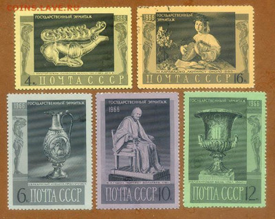 СССР Сокровища Эрмитажа 1966 г. полная серия - почта-марки_СССР_Эрмитаж-1966_п-с-5шт