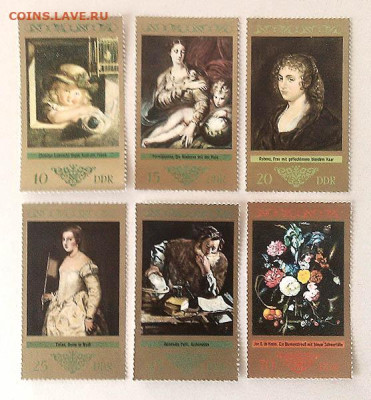 ГДР живопись 1973 г. полная серия - почта-марки_ГДР_живопись-1973_п-с-6шт_чист