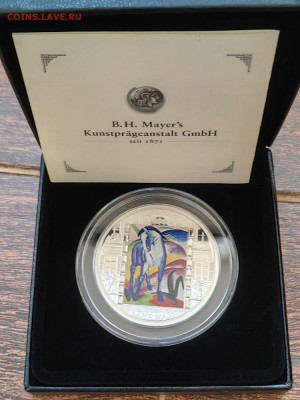 20дол 2011 О-ва Кука, Синий конь. Франц Марк,Ag999, до 21.06 - ЯЯ КУК Синий конь-2