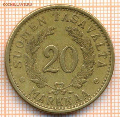 Финляндия 20 марок 1939 г., до 21.06.2024 г. в 22.00 по Моск - Финляндия 20 марок 1939 838а