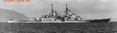 Монеты с Корабликами - British_battleship_HMS_Vanguard_(23)_underway_c1947