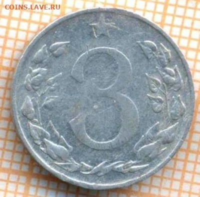 Чехословакия 3 геллера 1954 г., до 25.06.2024 г. в 22.00 по - Чехословакия 3 геллера 1954 981а
