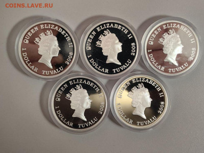 1дол 2008 Тувалу, Классические мотоциклы (5шт), Ag999, до 25 - ЯЯ Мото Тувалу - 3
