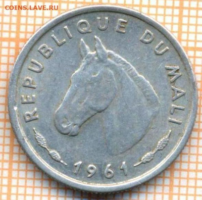 Мали 10 франков 1961 г., до 25.06.2024 г. в 22.00 по Москве - Мали 10 франков 1961 1005