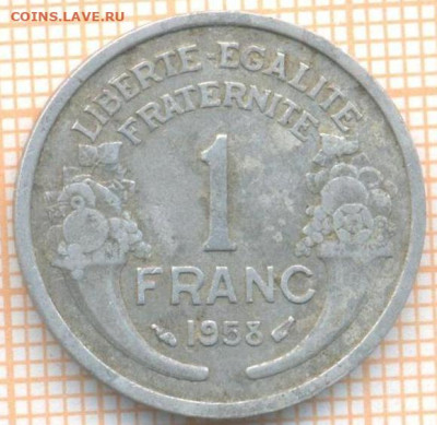 Франция 1 франк 1958 г., до 25.06.2024 г. в 22.00 по Москве - Франция 1 франк 1958 1006