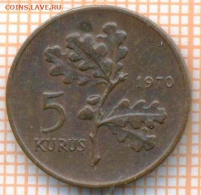 Турция 5 куруш 1970 г., до  26.06.2024 г. в 22.00 по Москве - Турция 5 куруш 1970 1027