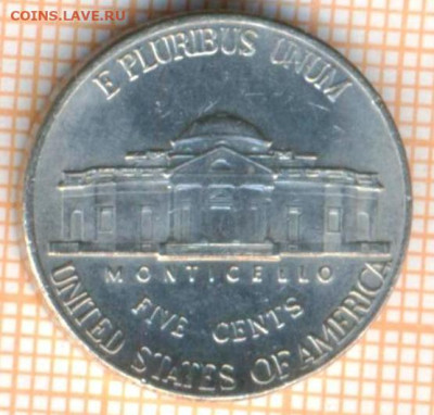 США 5 центов 2002 г., до 26.06.2024 г. в 22.00 по Москве - США 5 центов 2002 1023а