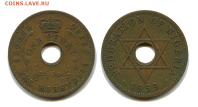 Нигерия 1 пенни 1959 до 21.06.2024 22.00 мск - нигерия 1 пенни 1959