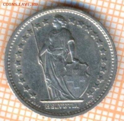 2 франка 1968 г., до 26.06.2024 г. в 22.00 по Мо - Швейцария полфранка 1968 1031а