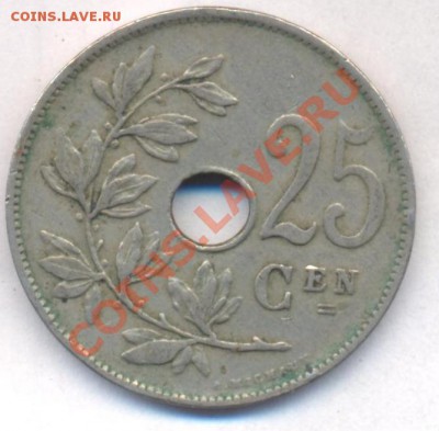 Бельгия 25 сантимов 1921 г.До 23.01.12 г. 21-00 МСК. - Бельгия 21.1