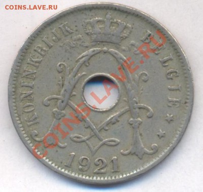 Бельгия 25 сантимов 1921 г.До 23.01.12 г. 21-00 МСК. - Бельгия 21