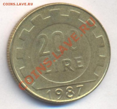 Италия 200 лир 1987 г.До 23.01.12 г. 21-00 МСК. - Италия.1
