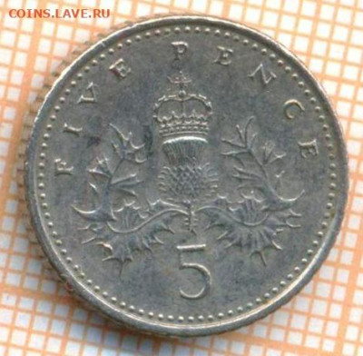 Великобритания 5 пенсов 2005 г., до 26.06.2024 г. в 22.00 по - Великобритания 5 пенсов 2005 1039а