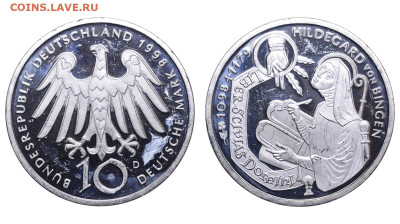ФРГ. 10 марок 1998 г. Хильдегард. До 23.06.24. - Р1826