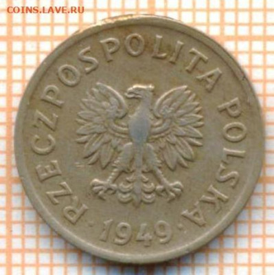 Польша 10 грошей 1949 г., до 30.06.2024 г. в 22.00 по Москве - Польша 10 грошей 1949 1185