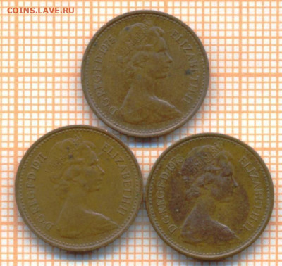 2 пенни 1971,73,75 г., до  30.06.2024 г. в - Великобритания полпенни 3шт 1191