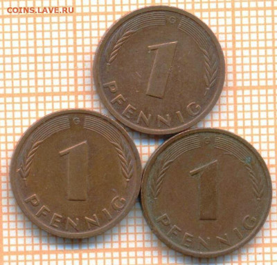 Германия 1 пф 1980,83,90 г., до 30.06.2024 г. в 22.00 по Мос - Германия 1 пф 19808390 1196а