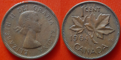 Канада, 1 цент 1964 г. – до 22:00, 30.06.24 - Канада-1964
