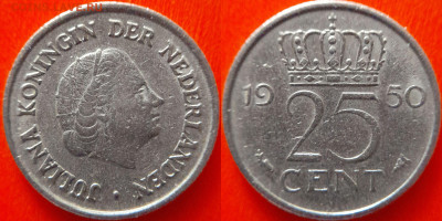 Нидерланды, 25 центов 1950 г. – до 22:00, 30.06.24 - Нидерланды-25