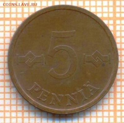 Финляндия 5 пенни 1967 г., до 30.06.2024 г. в 22.00 по Моск - Финляндия 5 пенни 1967 1209а