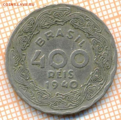 Бразилия 400 реалов 1940 г., до 01.07.2024 г. в 22.00 по Мос - Бразилия 400 реалов 1940 1141