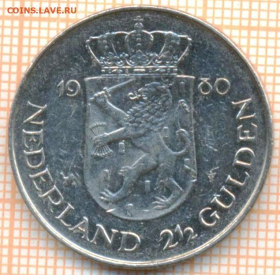 2 гульдена 1980 г. коронация, до 01.07.2024 г - Нидерланды 2с пол гульдена 1980 1068