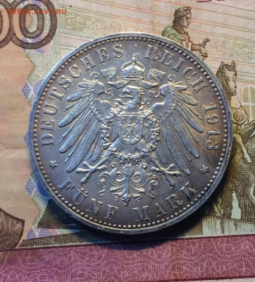 5 марок 1913 г Пруссия, Германия Вильгельм II Мундир - 35