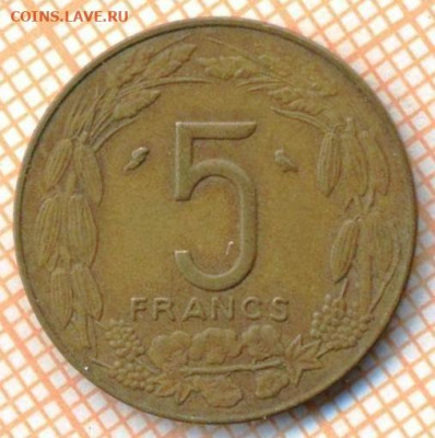 Центральная Африка 5 франков 1973 г., до 02.07.2024 г. в 22. - Центральная Африка 5 франков 1973 1078