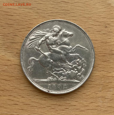 Великобритания 1 крона 1892 Королева Виктория Англия Серебро - velikobritanija_1_krona_1892_koroleva_viktorija_anglija_serebro_shajba_redkaja (3)