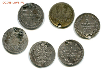 Лот 5-копеечников №1 до 5 июля - Лот №1 --- 1834, 1850, 1882