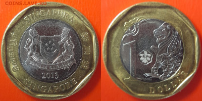 Сингапур, 1 доллар 2013 г. – до 22:00, 06.07.24 - Сингапур-1 доллар-2013
