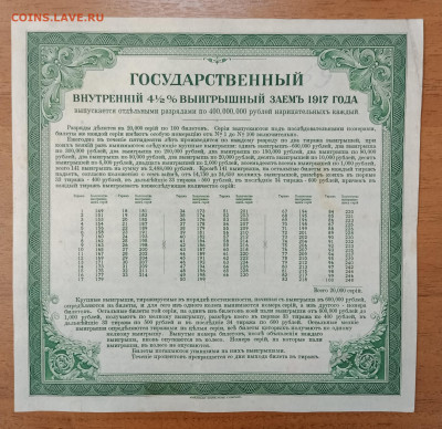 1-й разряд внутренний займ 1917 + полный лист купонов - IMG_20240630_215217