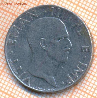 Италия 50 чентезимо 1941 г., до  08.07.2024 г. в 22.00 по Мо - Италия 50 чент 1941 1242а