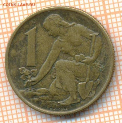 Чехословакия 1 крона 1965 г., до 09.07.2024 г. в 22.00 по Мо - Чехословакия 1 крона 1965 1124а