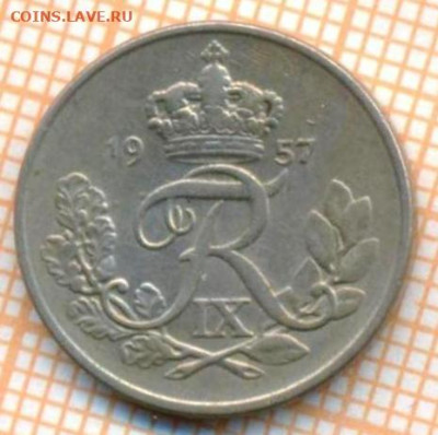 Дания 10 эре 1957 г., до 09.07.2024 г. в 22.00 по Москве - Дания 10 эре 1957 1129