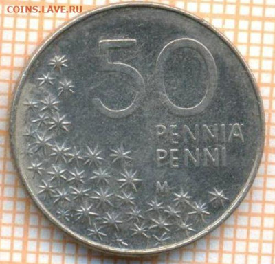 Финляндия 50 пенни 1991 г., до 09.07.2024 г. в 22.00 по Моск - Финляндия 50 пенни 1991 1132а