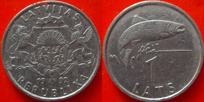 Латвия, 1 лат  1992 г. – до 22:00, 09.07.24 - Латвия-1 лат-1992