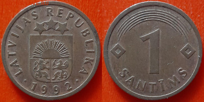 Латвия, 1 сантим  1992 г. – до 22:00, 09.07.24 - Латвия-1 сантим-1992