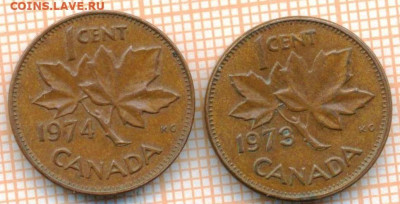 Канада 1 цент 1973,1974 г., до 10.07.2024 г. в 22.00 по Моск - Канада 1 цент 1973 74 1160